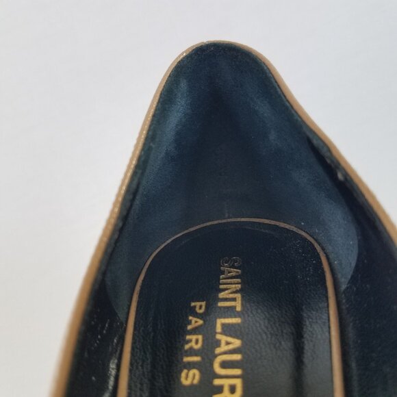 Saint Laurent Janis Platform Heels Tan SIZE 36  Dust Bags Pumps Pointed Leather - Picture 17 of 17